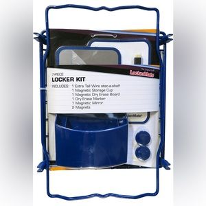 LockerMate 7 Piece Locker Kit Including Wire Stac-A-Shelf Locker Shelf (BLUE)